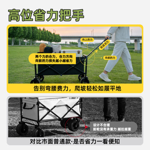 Camping <b>Cart</b> 100x80x60cm <b>Foldable</b> Four-Wheel Waterproof Outdoor Shopping And Camping Use - Product Image 3