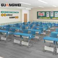 Vente en gros de chaise d'étude de lecture pour adultes en plastique de style moderne avec table réglable bureau d'étudiant de l'école primaire