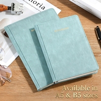 Carnet de notes professionnel en cuir PU à couverture rigide avec reliure cousue A5/B5, fermeture élastique, 5 couleurs, logo personnalisé, pour usage professionnel en entreprise