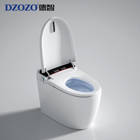 Cuvette de toilettes allongée de luxe, automatique et intelligente, avec double chasse, siège chauffant, télécommande et siphon en P, pour usage hôtelier