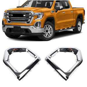 Cadrans de phares antibrouillard chromés pour Gmc Sierra 2019-2021, garniture de pare-chocs avant, matériau ABS, fixation par vis - Product Image 1