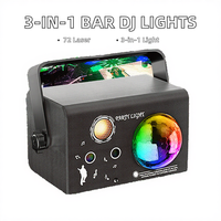 Projecteur de scène portable 3-en-1 en gros avec 72 motifs, effets laser, lumières de fête DJ Disco, indice IP33, blanc neutre 4100K