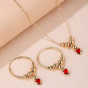 Conjuntos de Joyería Africana de Moda Kinnear de Alta Calidad para Mujer, Chapados en Oro de 18k que No se Deslustran, Juego de Aretes y Collar con Forma de Corazón al por Mayor - Product Image 1
