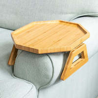 Table d'appoint portable en bambou laqué, design européen, pour canapé, boissons, desserts, salon, cuisine, salle de bain, bureau