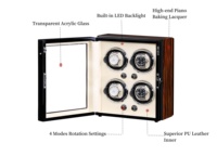 Boîte de montre automatique de haute qualité Remontoir de montre de luxe en bois à 6 orbites pour montre Rolex