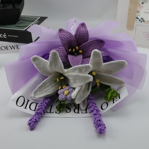<span class=keywords><strong>Ramo</strong></span> de Flores Artificiales Tejidas a Mano al por Mayor, 11 Piezas, Flores de Crochet Ecológicas Desechables Multicolores, <span class=keywords><strong>Tulipanes</strong></span> <span class=keywords><strong>y</strong></span> <span class=keywords><strong>Rosas</strong></span> - Product Image 3
