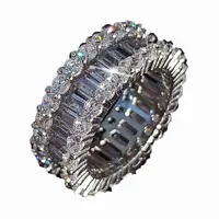 925 anelli d'argento di eternità dei monili per le donne amano i lotti all'ingrosso anello di fidanzamento della banda di nozze