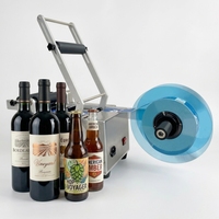 Machine d'étiquetage semi-automatique pour bouteilles rondes, compatible avec des diamètres de 15 à 150 mm, étiqueteuse semi-automatique pour bocaux, augmente l'efficacité
