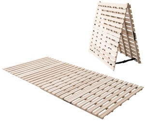 <span class=keywords><strong>Lit</strong></span> tatami japonais moderne en <span class=keywords><strong>bois</strong></span> massif naturel avec design à lattes semi-pliantes - Product Image 1