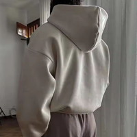 Hoodies amples et épais en coton, coupe courte, couleur unie, à épaules tombantes, unisexe, personnalisables