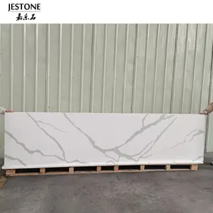 JESTONE Solid Surface Sheet Modified White Marble Customized Veins For Countertops Vanity