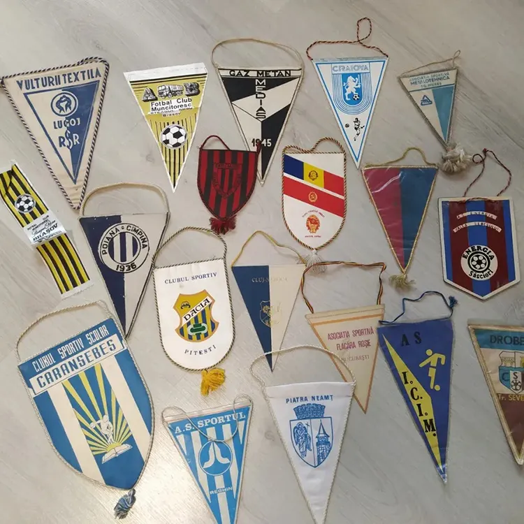 Sunshine Custom flags Football your brand Cheap exchange Pennant Club Fans miniature Soccer blank sublimation exchange pennants