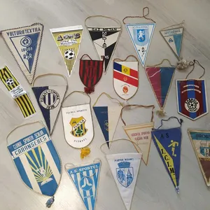 Sunshine Banderas personalizadas Fútbol su marca Intercambio barato Banderín Club Fans Fútbol en miniatura Banderines de intercambio de sublimación en blanco