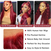 Perruque Clj en Cheveux Vierges avec Dentelle Transparente pour Femme # Perruques Body Wave 99J 13X4 12A Vietnam pour femmes