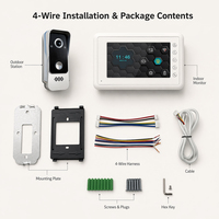 Envío Rápido, Sistema de Videoportero AHD de 4 Cables, 7 Pulgadas, 1080P, Teléfono para Puerta, Aplicación Tuya, Resistente al Agua, Control de Acceso para Viviendas, 2 Años de Garantía