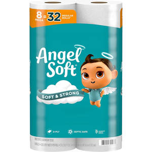 Papier toilette doux, 4/8/16/48 méga rouleaux = 16/32/64/192 rouleaux réguliers, doux et S - Product Image 1