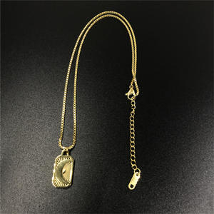 2022 Hochwertige Vintage Emaille PVD 18K Vergoldete Halskette Sonne Mond Stern Edelstahl <span class=keywords><strong>Tarot</strong></span>-Karten-Halskette - Product Image 5