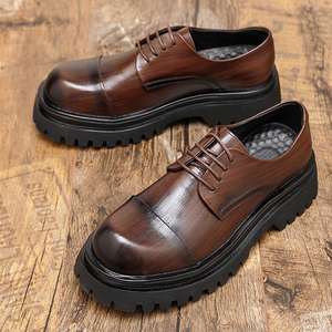 Zapatos Oxford de Hombre Británicos, Impermeables, de Cuero Genuino, Punta Cerrada, Hechos a Mano, para Boda, Formales, Casuales de Negocios, Antideslizantes, con Hebillas y Correas - Product Image 2