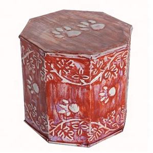 โกศใส่เถ้ากระดูกสำหรับสัตว์เลี้ยงโกศสีแดงขาวสำหรับสัตว์เลี้ยงโกศแปดด้านออกแบบให้สัตว์เลี้ยงโกศแปดด้าน - Product Image 1