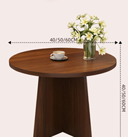 Table à thé ronde de style zen, nouveau design, idéale pour un salon de petite taille ou une table d'appoint de balcon pour le rangement.