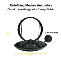 Antenne TV intérieure ANTOP Loop 28dB à gain élevé 75 Ohm en acier et plastique, support de table, moule privé, origine Chine pour réception VHF/UHF