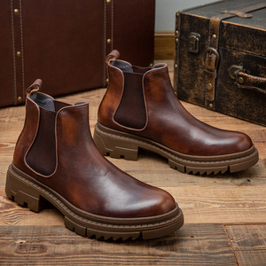 Botines de hombre de alta calidad, zapatos de hombre de cuero genuino hechos a mano de alta calidad, botas Chelsea - Product Image 6