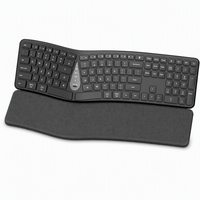 Clavier ergonomique sans fil à trois modes avec fonction 2.4G et Bluetooth, compatible avec les systèmes Windows 10 et Mac OS X