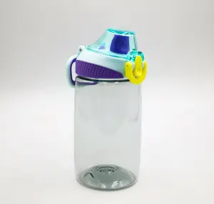 Yeni 500ml çocuklar düğme açık özel baskı tritan saman su şişesi BPA ücretsiz 17oz