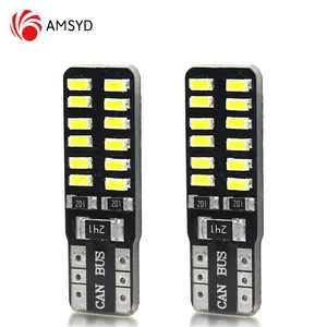 Perfecte Led Ams Auto T10 3014 24smd Vrije Ruimte Licht Parkeerlampen Zijlamp Auto Lezen Kofferbak Kentekenplaat Licht