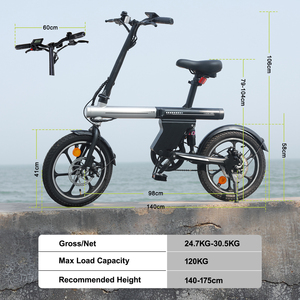 China Supplier Powerful Riding Smart Display 36v Lithium Battery 250w Brushless Motor Long Range Folding Bike A11 Folding - Product Image 3