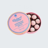 Impression de logo personnalisée, petit godiva rond or rose, emballage de boîte de truffe au chocolat avec séparateurs