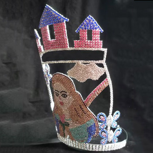 Luoyan grande reine princesse couronne personnalisé strass cristal pomme conception pour princesse Pageant événement fête diadème couronnes - Product Image 6
