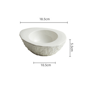 Bol en céramique blanche haut de gamme à forme irrégulière, isotherme et écologique, pour la restauration et les fêtes - Product Image 2