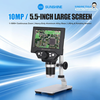 Microscope numérique SUNSHINE DM 1000D avec écran LCD 5,5 pouces, 10MP, zoom 1 à 1000X, loupe, prise en charge de la connexion PC pour la réparation de cartes mères de téléphone