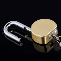 Cadenas en acier à clé, antivol, anti-effraction, à anse courte, avec clés de crochetage en acier, double verrouillage à levier, type D, XUKUN