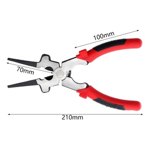 Ergonomic <strong>Long</strong> <strong>Nose</strong> MIG Welding Plier Rounded Hammer Face Serrated Jaw Surface Spring Loaded Vinyl Coated Handle for DIY OEM - Product Image 3
