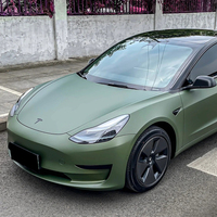 Película Protectora Mate para Carrocería de Automóvil, PPF, TPU, Color Verde Satinado, Película de TPU de Fusión en Caliente