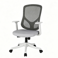 Fauteuil de bureau pivotant moderne gris confortable en maille avec fonction inclinable et réglable en hauteur pour la maison, le personnel et l'étude (vente en gros)