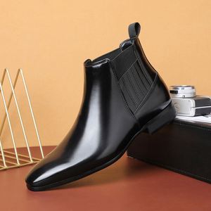 Bottes Chelsea pour hommes, chaussures habillées à tige haute, en stock - Product Image 4