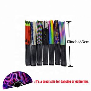 Abanicos Plegables Grandes UV para Fiestas, con Varillas de Bambú, para Abanico de Mano Arcoíris con Estuche de Tela - Product Image 4