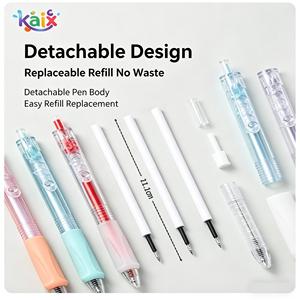 ชุดปากกาเจล KAIX Aesthetic ST Nib ขนาด 0.5 มม. หมึกแห้งเร็ว สีดำ พร้อมด้ามจับยางนุ่ม เหมาะสำหรับการเรียนและการทำงานในสำนักงาน  เป็นไอเดียของขวัญ - Product Image 6