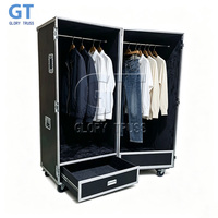 Valise de transport professionnelle sur mesure pour équipement de sport automobile, avec tiroir araignée grand format et double armoire noire