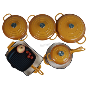 Olla de Hierro Fundido con Revestimiento de Esmalte, Ecológica, Apta para Lavavajillas y Microondas, Juego de Utensilios de Cocina de Metal de 11 Piezas, Esencial para la Cocina - Product Image 4