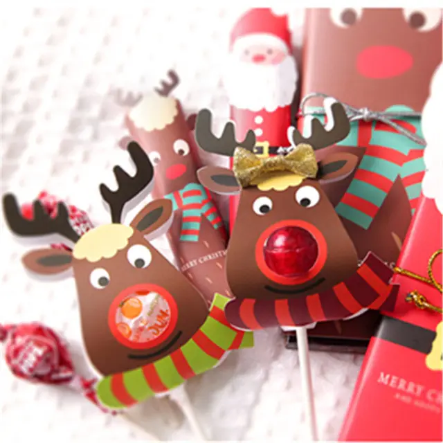 Neue Jahr Neuheit Spielzeug Schöne Elch Lollipop Weihnachten Papier Halter Festival Weihnachten Geschenk Für Kinder