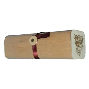 Tube birch veneer soft bark cylindrical wooden cylinder gift wine bottle packaging box