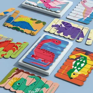 नई बच्चों के रचनात्मक बार पहेली तीन-आयामी पशु यातायात मिलान पहेली प्रारंभिक शिक्षा शैक्षिक खिलौने आयरन बॉक्सिंग