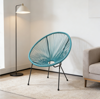 Chaise de jardin moderne en osier, légère, avec structure métallique durable, confortable, portable, écologique et imperméable pour la cuisine