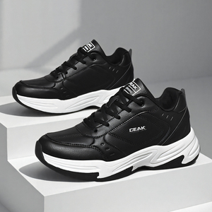 Sneakers Sportive Retro Bianche con Piattaforma, Taglia US 13 14 EUR 47 48, in Pelle Sintetica con <span class=keywords><strong>Suola</strong></span> in Gomma, Ammortizzanti e di Supporto per Palestra - Product Image 3