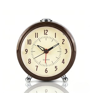 Reloj Despertador de Mesa Estilo Retro Color Café con Luz para Decoración de Oficina - Product Image 1