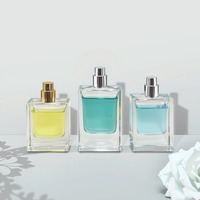 Vente en gros emballage en verre bouteille de parfum atomiseur de parfum de 50ml bouteille d'huile essentielle boîte cosmétique flacons de pulvérisation de parfum